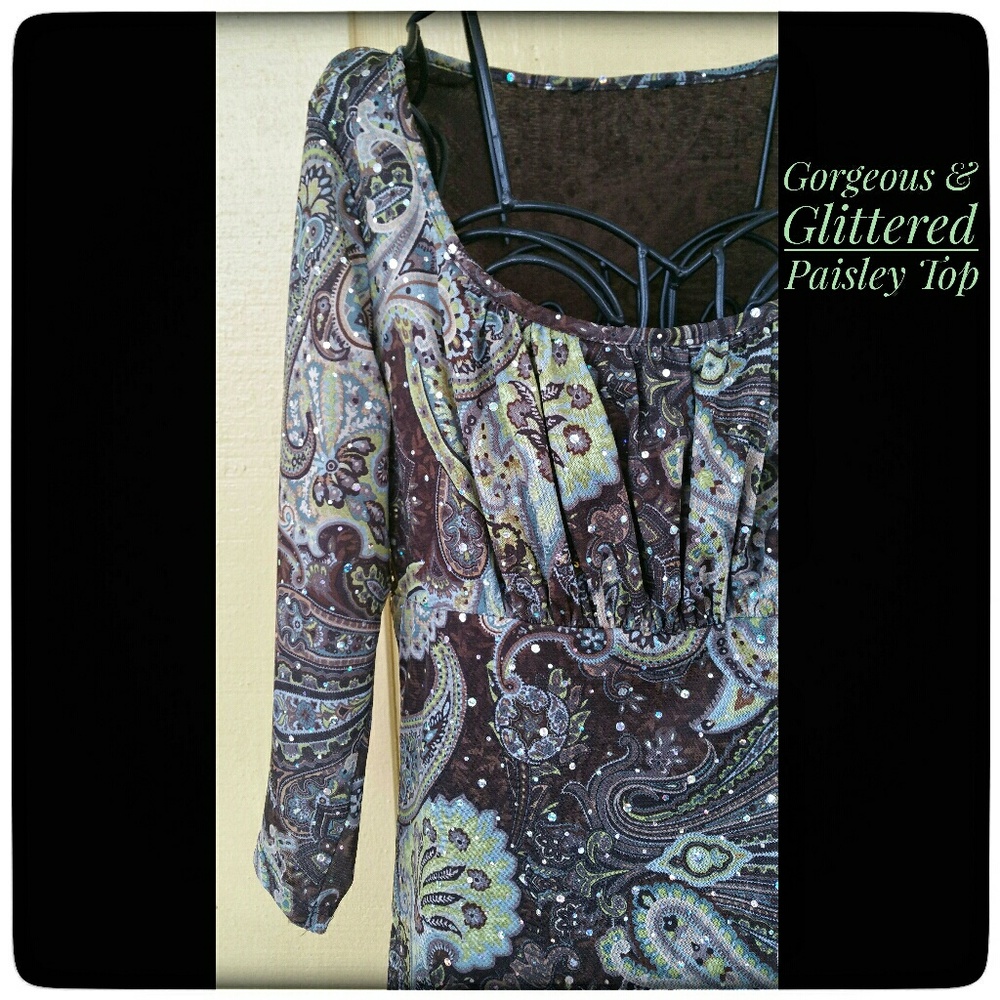 Gorgeous Paisley Top with Gathered Bodice